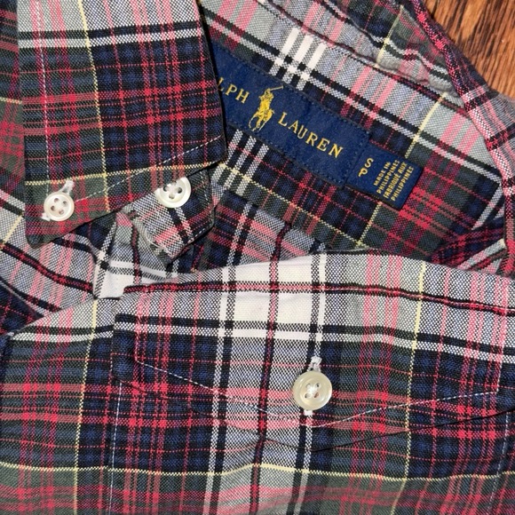 Polo Ralph Lauren Long Sleeve Button Down Oxford Shirt Men's S Red White Plaid - Picture 1 of 5